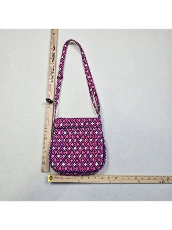 Vera Bradley Cataline Small Crossbody Bag Pink & Purple Diamond Adjustable Strap - Picture 6 of 6